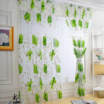 rideaux tulle motifs floraux pastorale translucides couleurs vives champêtre tringle rideau intérieur decoration