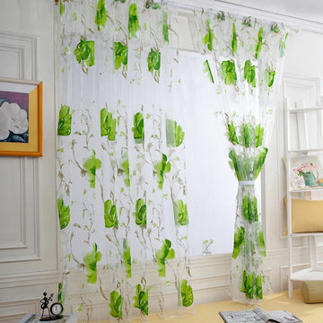rideaux tulle motifs floraux pastorale translucides couleurs vives champêtre tringle rideau intérieur decoration