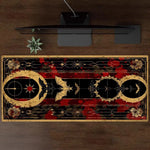 tapis souris noir floral cercles dorés antiderapante caoutchouc art déco gaming protection