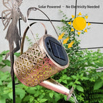 arrosoir lumineux solaire doré motifs floraux tringle noire led moderne jardinextérieur
