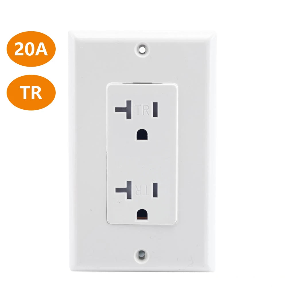 prise électrique moderne places blanc noir 15A 20A vis fixations