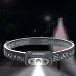 lampe frontale led noire rechargeable usb camping randonnée urgence poissons moderne pratique
