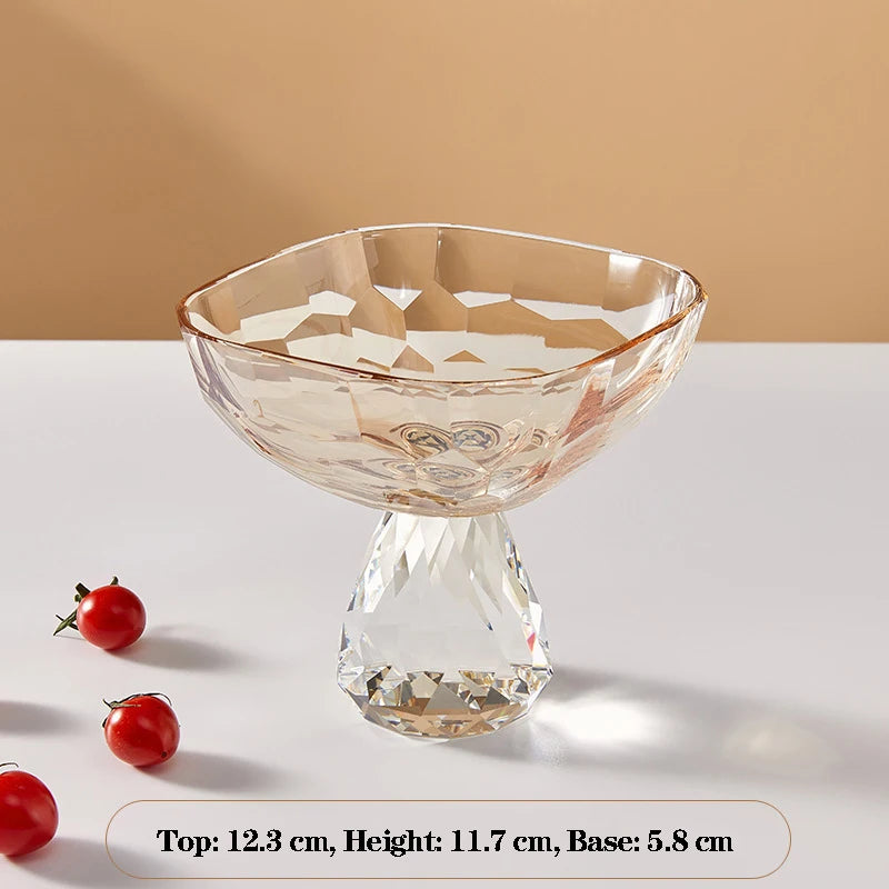 plateau dessert cristal transparent facetté moderne élégant fruits collations luxe