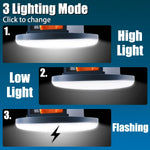 lampe camping led rechargeable 4500mAh aimant projecteur cob bleu foncé orangeécran digital