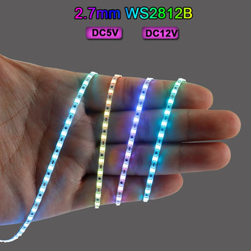 ruban led multicolore moderne 160 diodes adhésif ws2812b 3pin input 2.7mm 12v