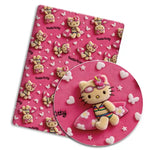serviettes tissu imprimé hello kitty rose vert blanc résistant abrasion plain weave coton enfantin