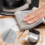 chiffon nettoyage microfibre lingette gris maille fine éponge intégrée respectueux environnement utilitaire