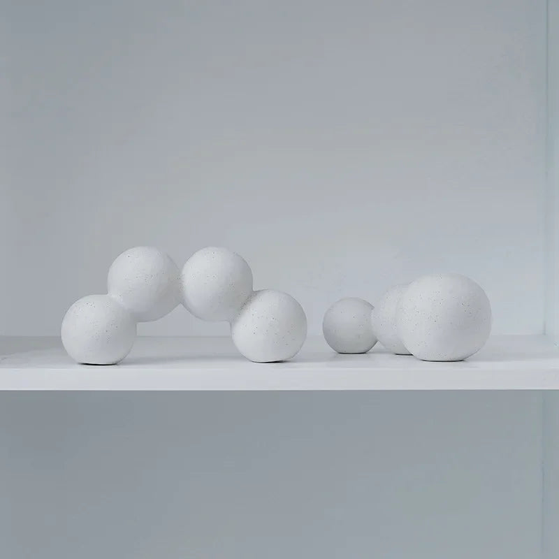 boules decoratives blanc texturées modernes minimalistes artisanales céramique enamel
