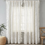 rideaux floral translucides decoration intérieure vintage tringle rideaux blanc cassé chambre moderne