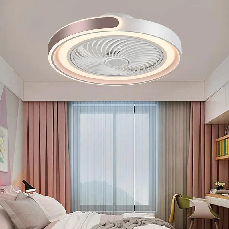 ventilateur lampe led moderne blanc rose pâle grille ventilation cercle lumineux durable certifications vde