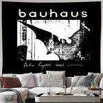 tapisserie murale bauhaus noir blanc texte artiste chambre salon decoration