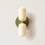 applique murale moderne métal vert olive rouge beige orange fixée mur led