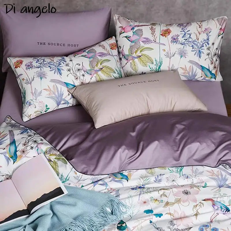 Ensemble complet 4 pièces de literie avec housse de couette et taies d'oreiller