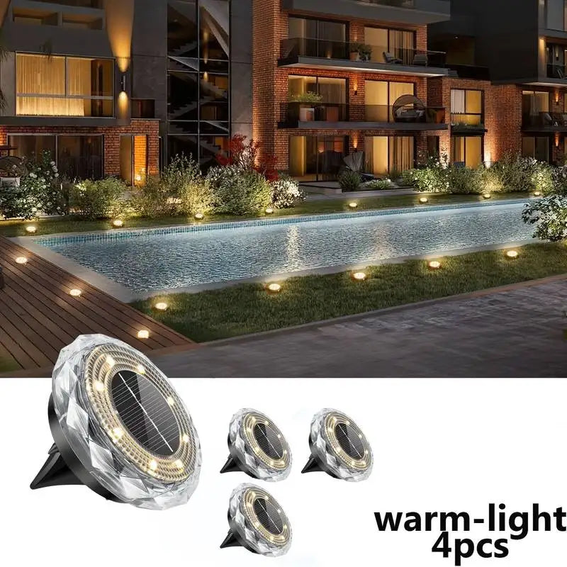 lumières solaires extérieures blanc doré moderne pique led imperméables jardin