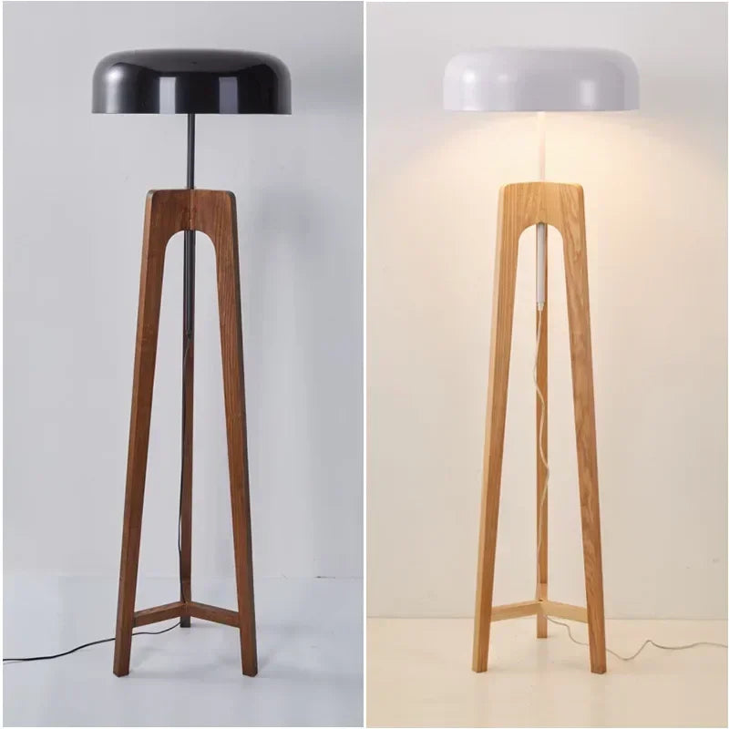 lampe sol moderne bois noir ampoules led 11 15w interrupteur bouton japonais atmosphérique