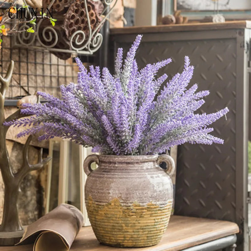 décoration intérieure fleurs artificielles lavande violet rose vert modernes casa decoration