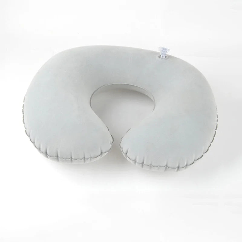 coussin voyage bleu rouge gris texturé ergonomique fixations portable polyeste pvc