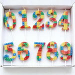 bougies anniversaire chiffres couleurs construction blocs decorative enfantine pique số đến