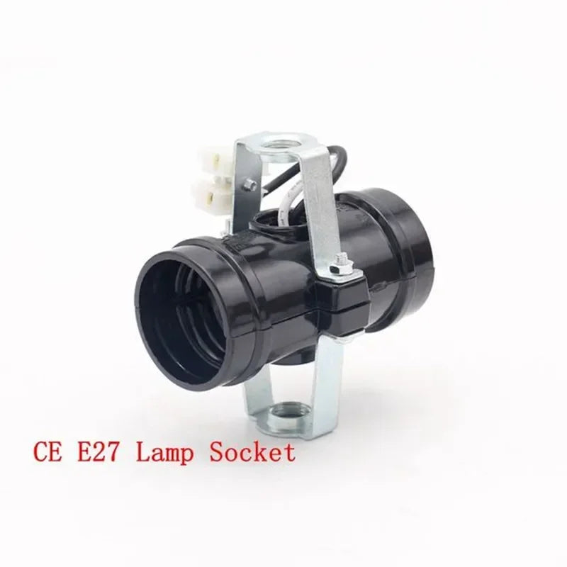 support lampe e27 noir argent fil électrique industrial têtes bases plastique métal galvanisé opaque
