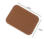 tapis protection silicone respectueux environnement moderne rayures horizontales vert clair bleu orange gris