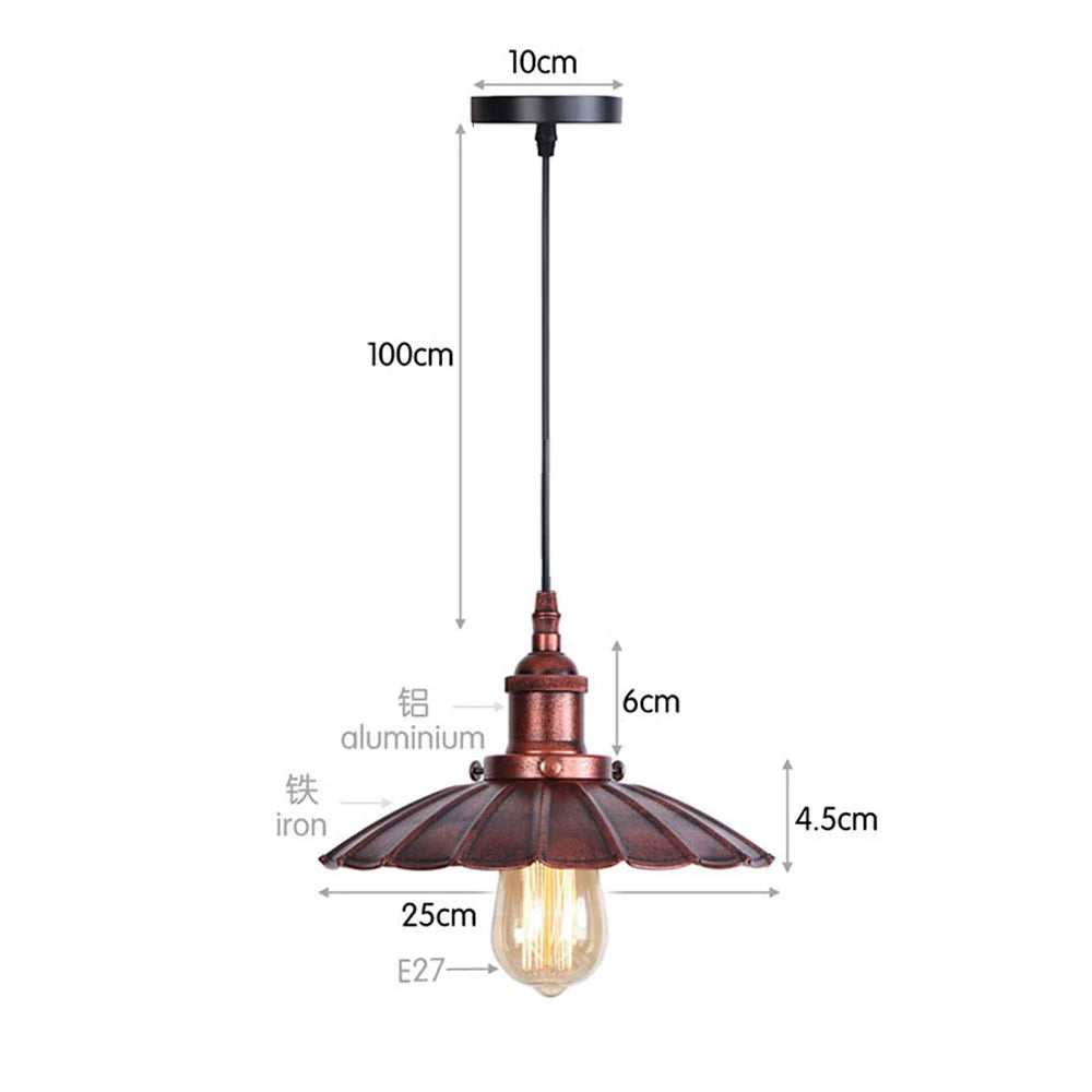 suspension industrielle vintage métal noir ampoule e27 salon chambre hallhôtel led echangée
