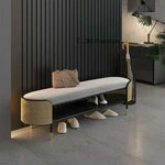 pouf contemporain banc gris tressé adhésif 120cm 140cm 160cm 43cm large 5cm haut