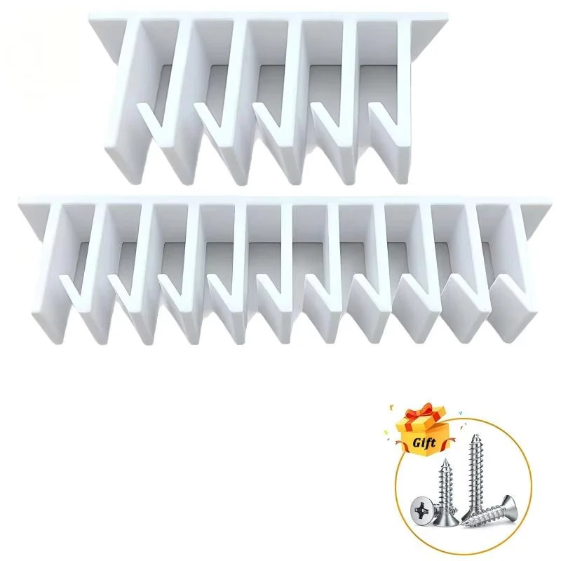rangement couvercles blanc pratique moderne fixation murale compartiments divers conteneurs cuisine organizerHooks