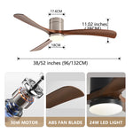 ventilateur moderne lumière led blanc marron moteur dc télécommande salon maison