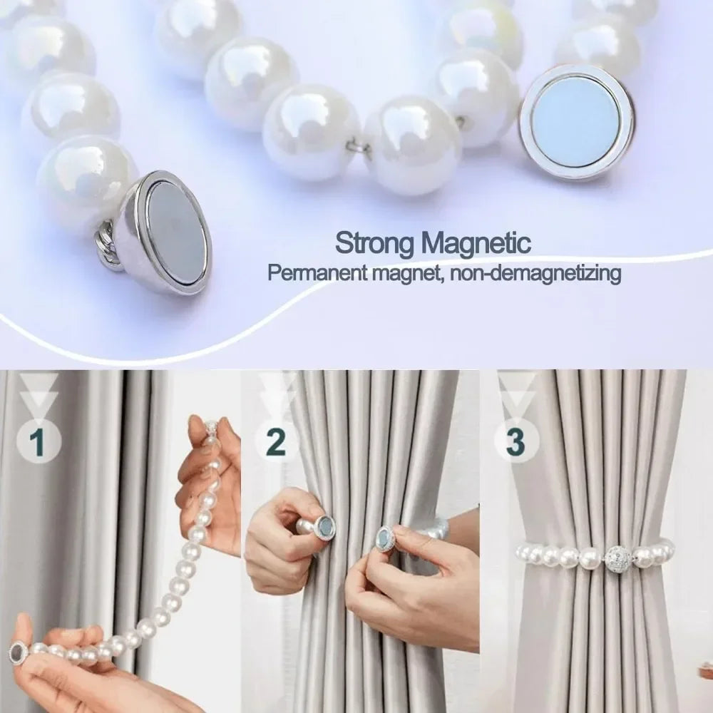boucles rideau magnétiques blanches modernes élégant montages faciles decoration intérieure