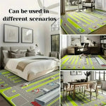 tapis moderne aéroport avions pistes vert gris blanc salon chambre décoratif polyester polypropylène