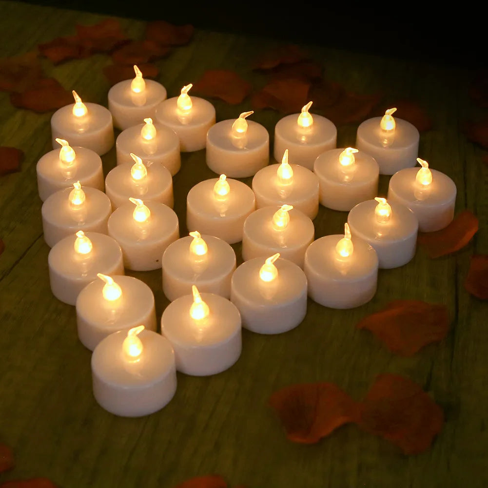 bougies led sans flamme décoration mariage élégantes motifs floraux blanc doré adhésives festivals fêtes