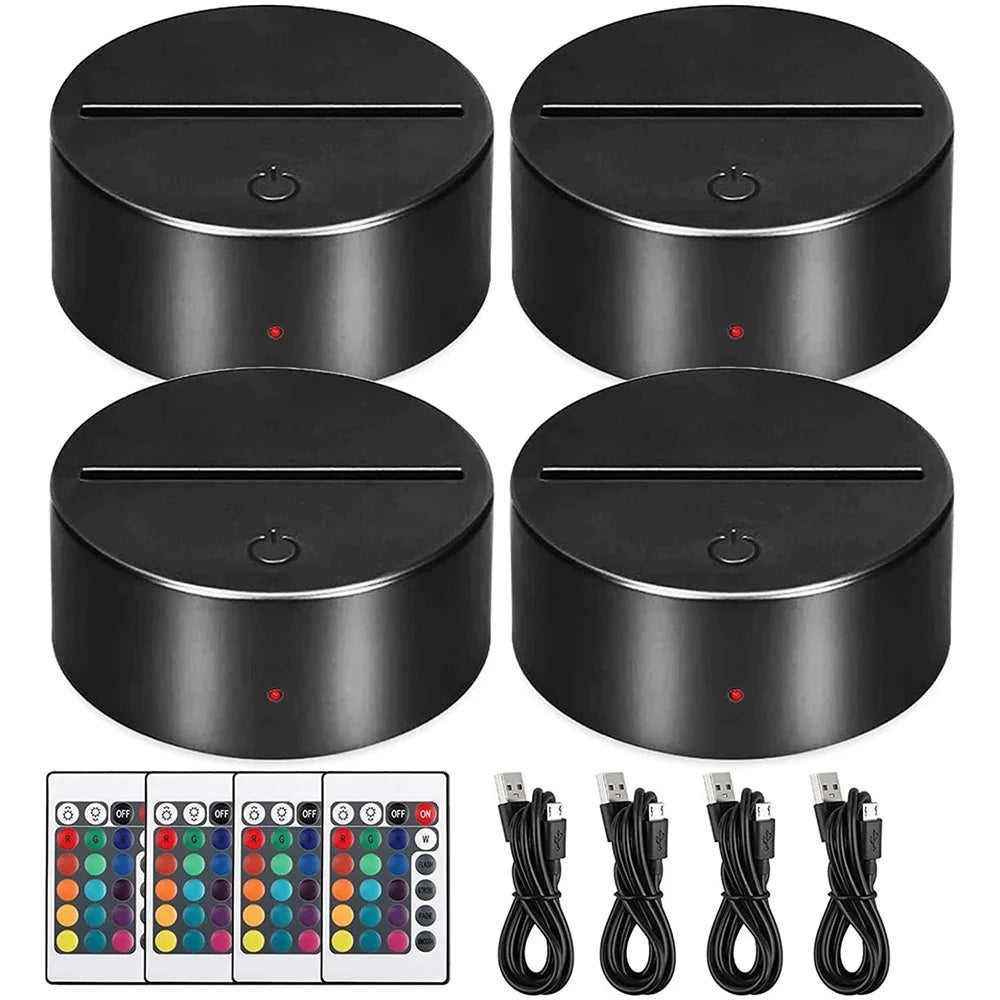 lampe table led 3d moderne télécommande infrarouge batteries aa câble usb noir blanc