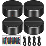 lampe table led 3d moderne télécommande infrarouge batteries aa câble usb noir blanc