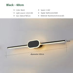 lampe miroir moderne blanc fixée mur éclairage quotidien led 40cm 60cm 80cm