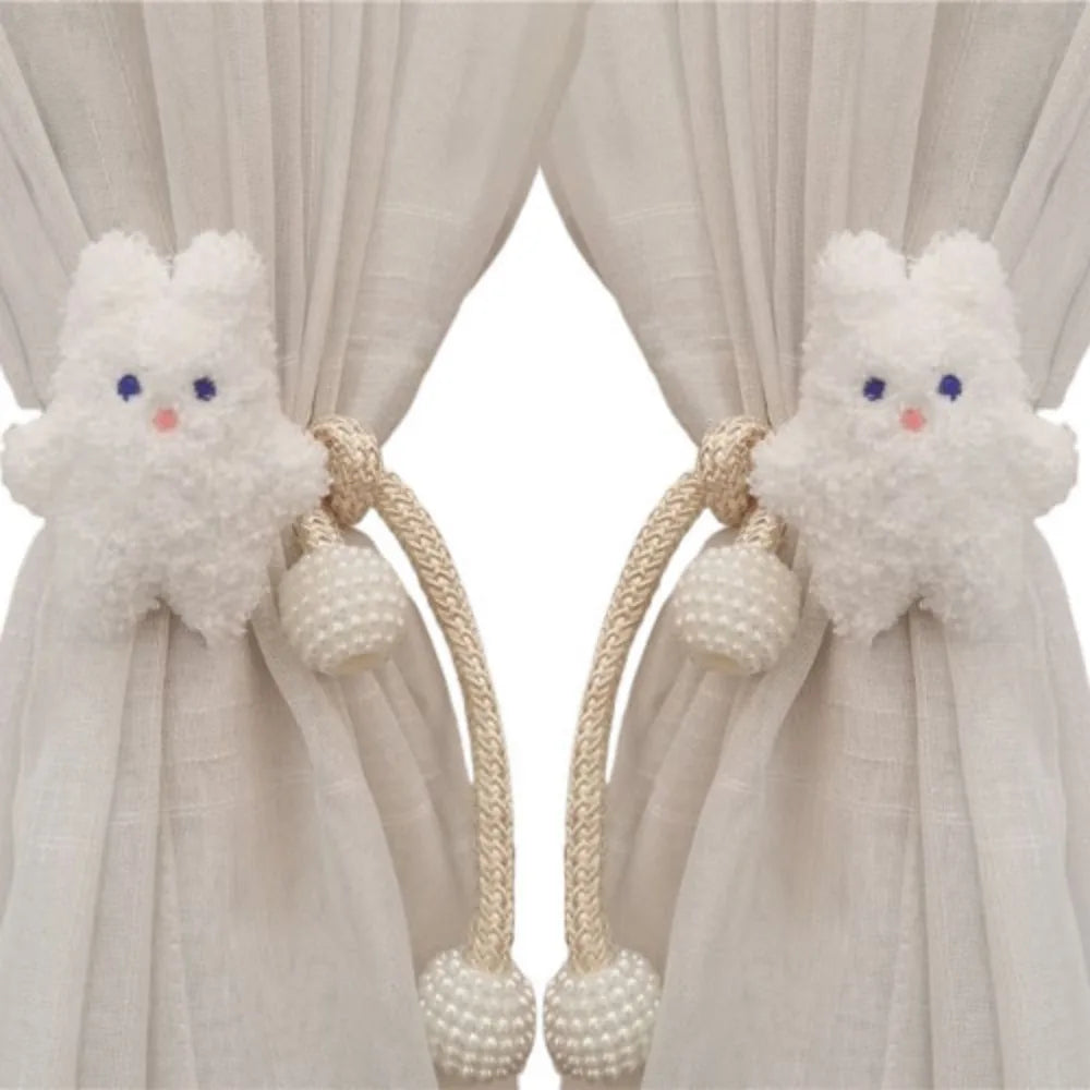 attache cordon fenêtre teddy bear mignon décoration maison tissu doux couleur beige marron clair