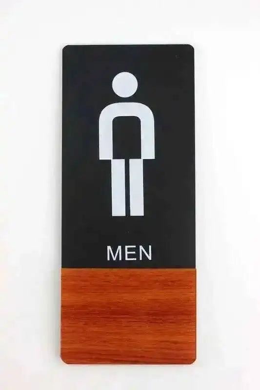panneau toilette homme femme acrylique adhésif noir blanc brun symbole texte classique porte maison