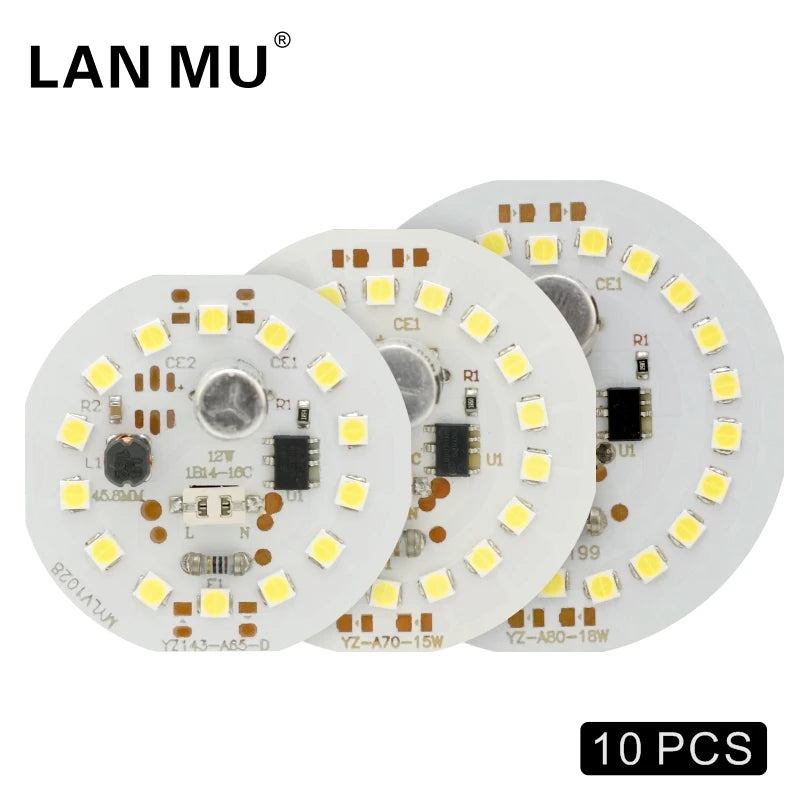 plaque led circulaire diodes blanc moderne 5w 7w 9w 12w 15w 18w 220v