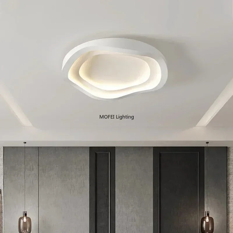 plafonnier led moderne blanc contemporain ovales opacité commandes tactiles