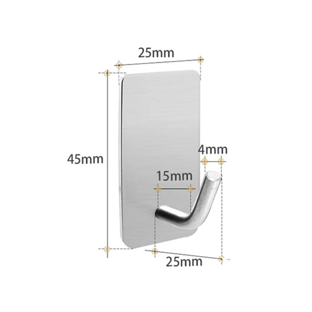 porte serviettes acier inoxydable adhésif moderne minimaliste argenté lisse brillant salle bains cuisine organisateur