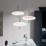 suspension lumineuse moderne minimaliste noir blanc câble rond plat mat