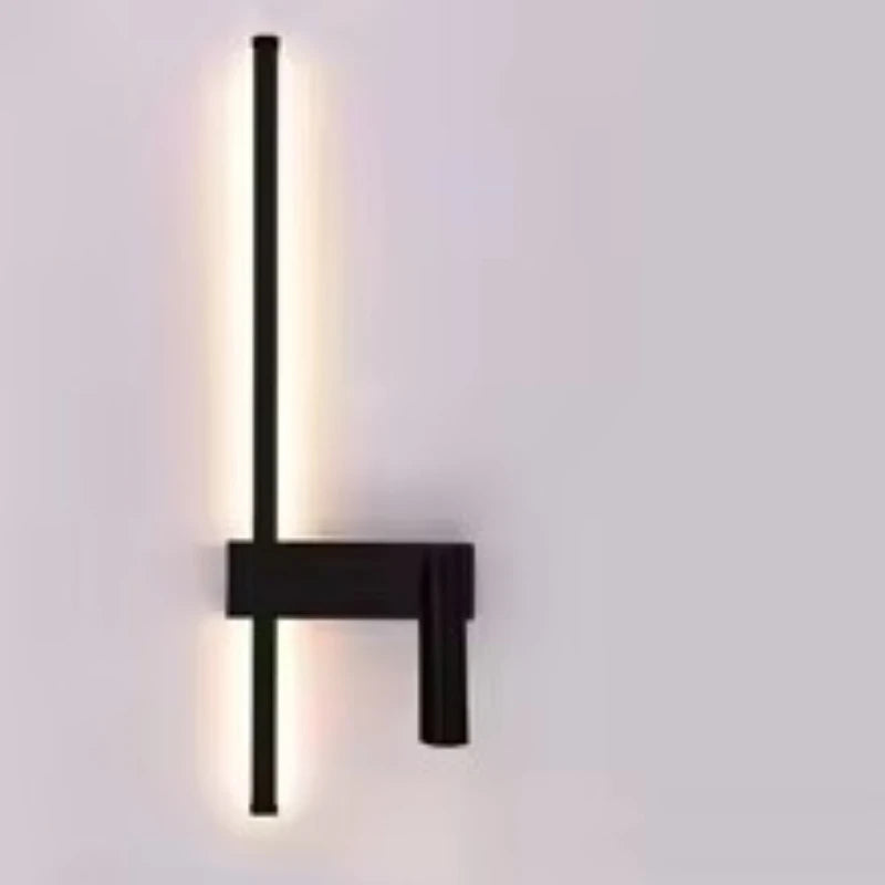 lampe murale moderne minimaliste noir interrupteur bouton chambre entrée étude fixée mur LED