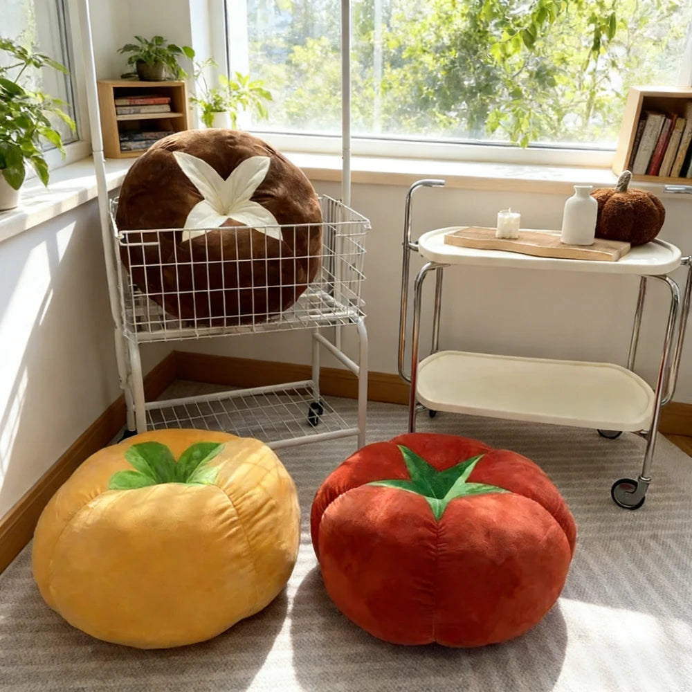 coussin mousse mémoire forme tomate citron moderne rouge jaune marronPATCH TRAVAIL lavable siège chambre