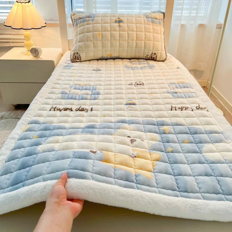 couverture patchwork douce ours coeurs rose beige blanc vintage enfantine tapis sieste pliable