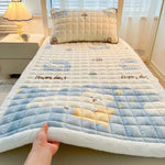 couverture patchwork douce ours coeurs rose beige blanc vintage enfantine tapis sieste pliable