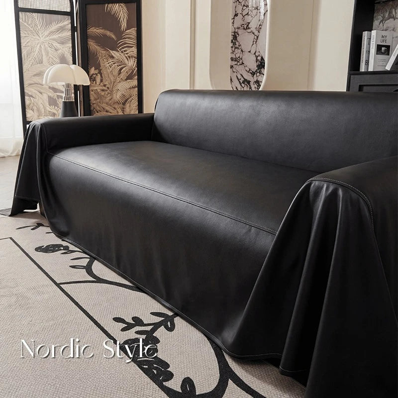 housse canapé simili cuir noir gris moderne salon fauteuil canapé sectionnel