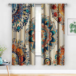 rideau imprimé floral abstrait moderne ethnique 100 polyester opaque anneaux métalliques fenêtre pièces