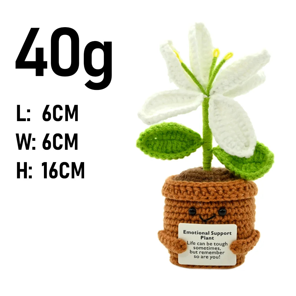 plantes crochet décoratives pots fleurs artisanales couleur blanc vert marron rose jaune bleu
