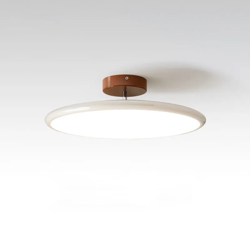 plafonnier moderne rond vert beige marron lisse opaqué télécommande led 40cm 50cm lumière chaude