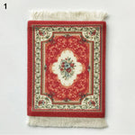 tapis table traditionnel motifs géométriques bleu rouge beige blanc tissu