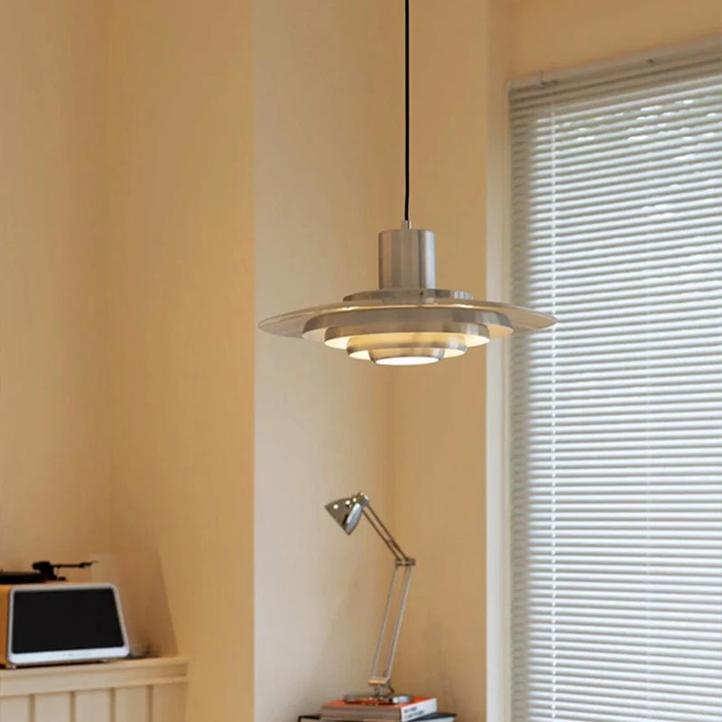 suspension lumineuse pendentif aluminium blanc argenté moderne 6000k 4000k 3000k 90260v e27